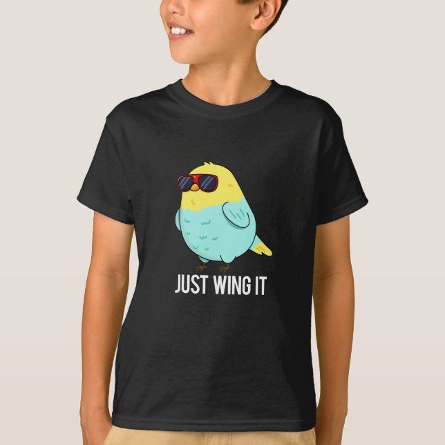 Bara Vinge IT Lusny Bird Pun Mörk BG T Shirt (Framsida)