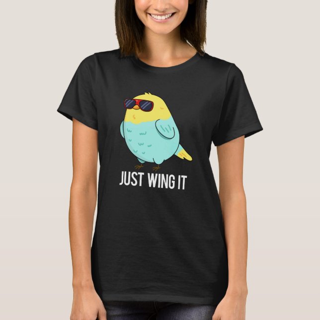 Bara Vinge IT Lusny Bird Pun Mörk BG T Shirt (Framsida)