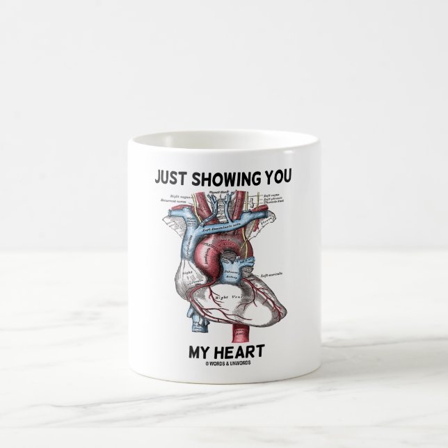Bara Visa Mitt Hjärta (Anatomiskt Hjärta) Kaffemugg (Center)