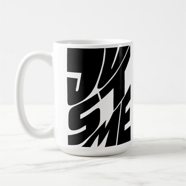 Bara vit och svart typografi kaffemugg (Vänster)