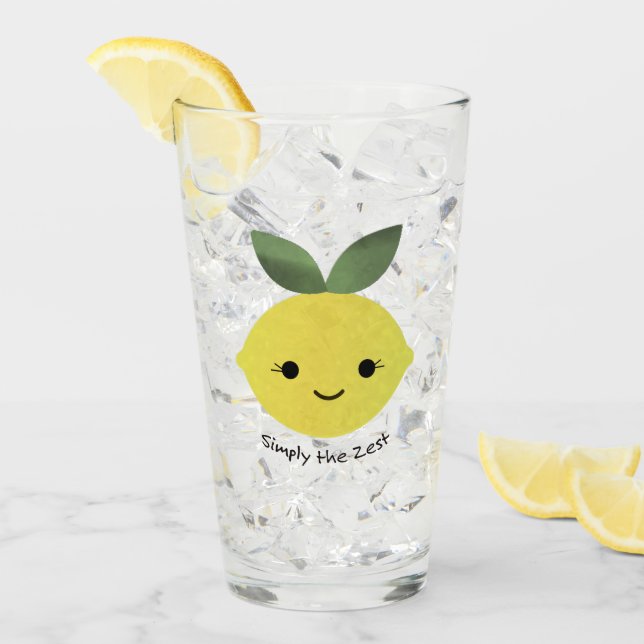 Bara Zest Cute Kawaii Lemon Glaskopp (Framsida Ice)