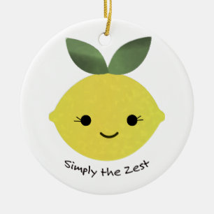 Bara Zest Cute Kawaii Lemon Julgransprydnad Keramik