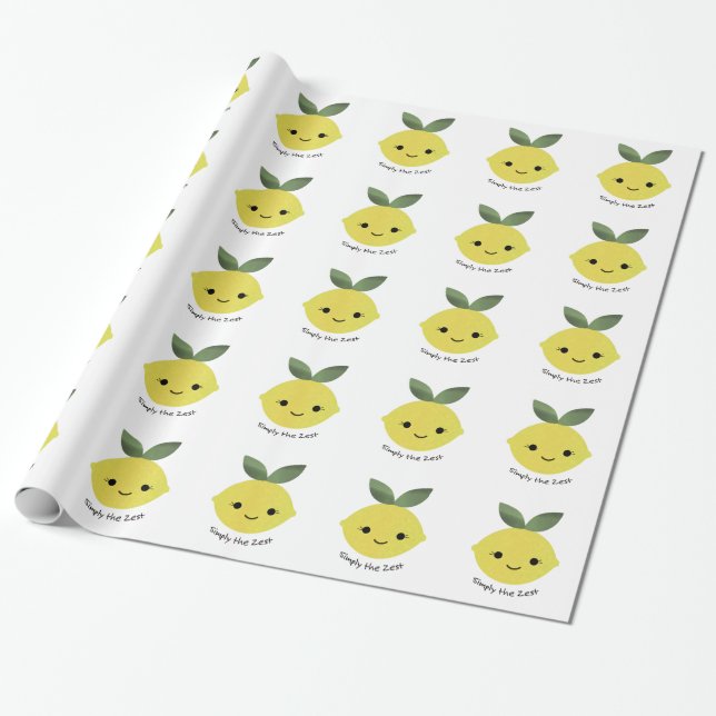 Bara Zest Cute Kawaii Lemon Presentpapper (Utrullad)