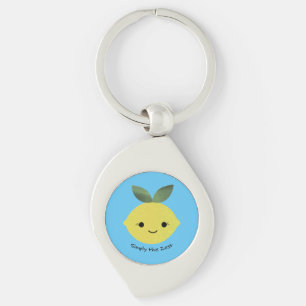 Bara Zest Cute Kawaii Lemon Swirl Silverfärgad Nyckelring