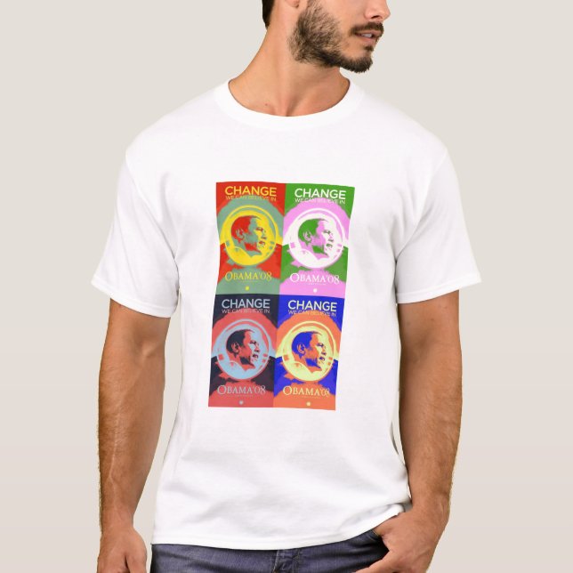 Barack 08 Pop-Konst T-tröja T-shirt (Framsida)