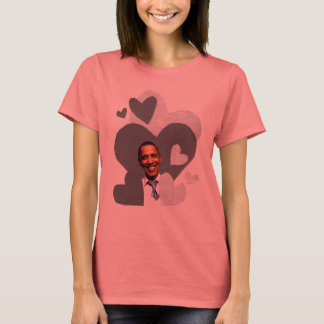 Barack collage Kvinnors svarta ring t-shirt