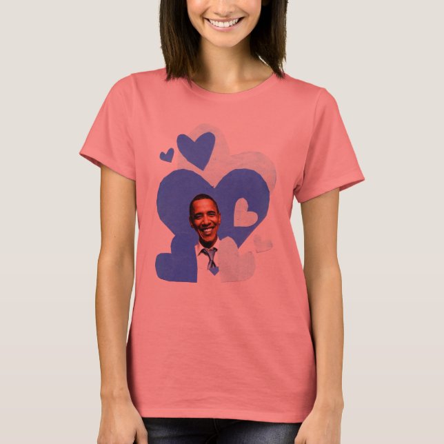 Barack collage Women's navy ringer t-shirt (Framsida)