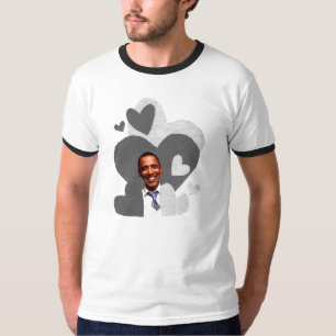 Barack collagemanar svart t-skjorta för ringer t shirt