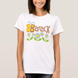 Barack fjäril och blommor t-shirt
