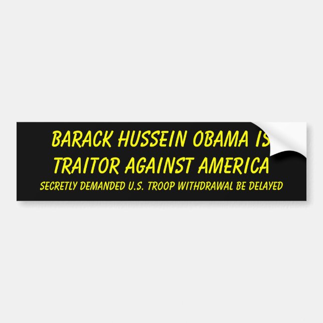 Barack Hussein Obama är traitoren mot Amerika… Bildekal (Framsidan)