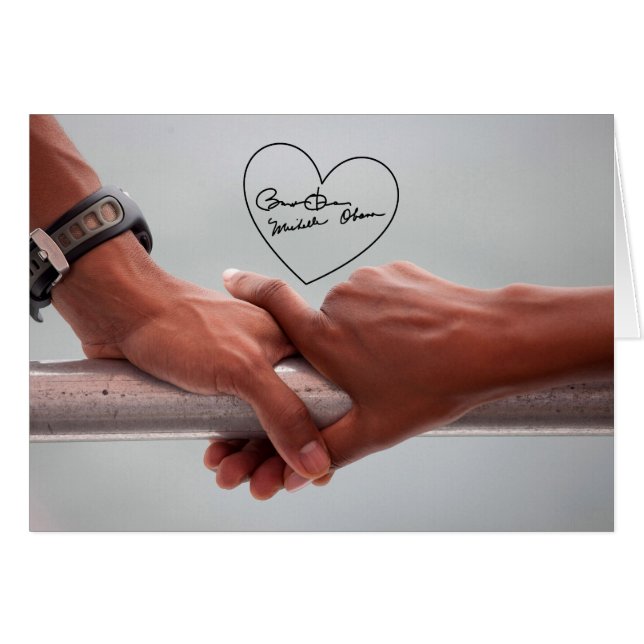 Barack & Michele Obamas Händer Hälsningskort (Framsidan Horizontal)