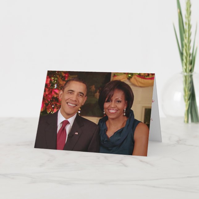 Barack & Michelle 2010WA-Greeting kort (Framsida)