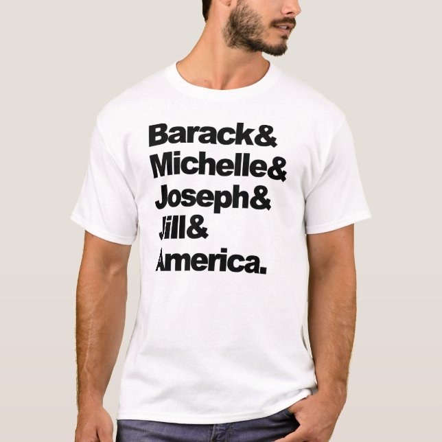 Barack & Michelle & Joseph & Jill & Amerika Tröja (Framsida)
