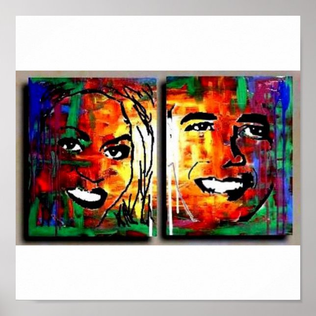 BARACK MICHELLE OBAMA BLACK PRESIDENT FÖRST DAM POSTER (Framsidan)