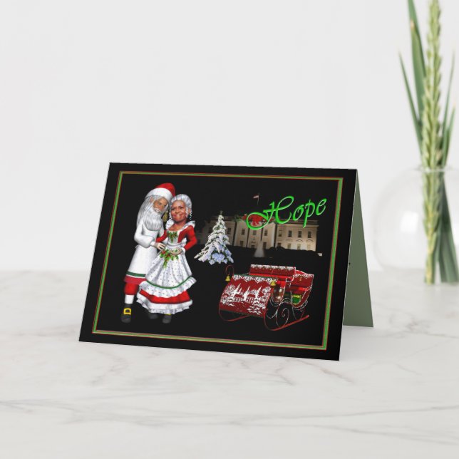 Barack & Michelle Obama jul Helgkort (Framsida)