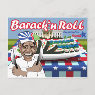 Barack n'Roll från president Sushi Vykort
