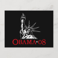 Barack Obama 2008 Frihetsgudinnans vykort