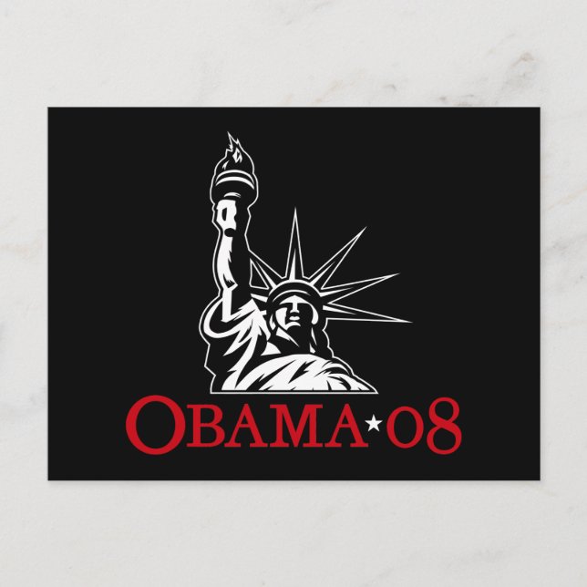 Barack Obama 2008 Frihetsgudinnans vykort (Framsida)