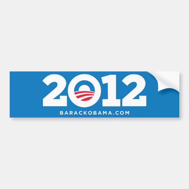 Barack Obama 2012 (Blå) Bildäckslapp Bildekal (Framsidan)