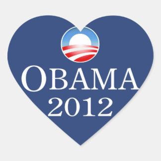 Barack Obama 2012 Heart Sticker Hjärtformat Klistermärke