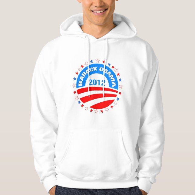 Barack Obama 2012 Logotyp Design Sweatshirt Med Luva (Framsida)