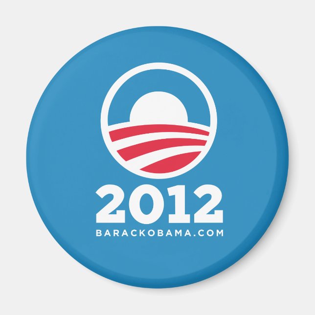 Barack Obama 2012 "O"-Logotyp (ljusblå) Magnet (Framsidan)