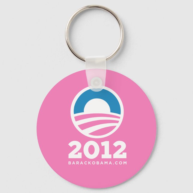 Barack Obama 2012 "O"-Logotyp (Rosa) Nyckelring (Framsida)