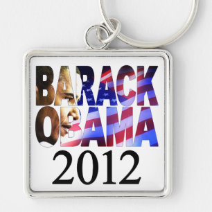 Barack Obama 2012 profilerar utklipp Keychain Fyrkantig Silverfärgad Nyckelring