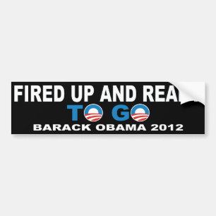 Barack Obama 2012 som avfyras upp och klart att g Bildekal