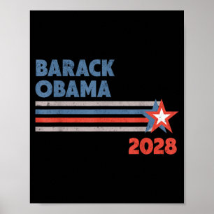 Barack Obama 2028 För President Patriotisk Kampanj Poster
