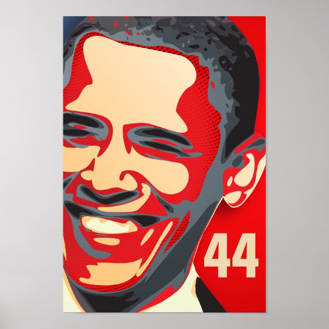 Barack Obama - 44:e presidenten på en röd GIANT Poster (Framsidan)