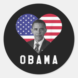 Barack Obama 44:e USA:s president I Kärlek Obama Runt Klistermärke