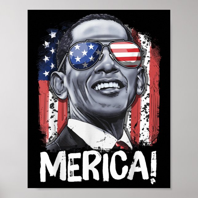 Barack Obama 4 juli Merica Manar Women Usa Amer Poster (Framsidan)