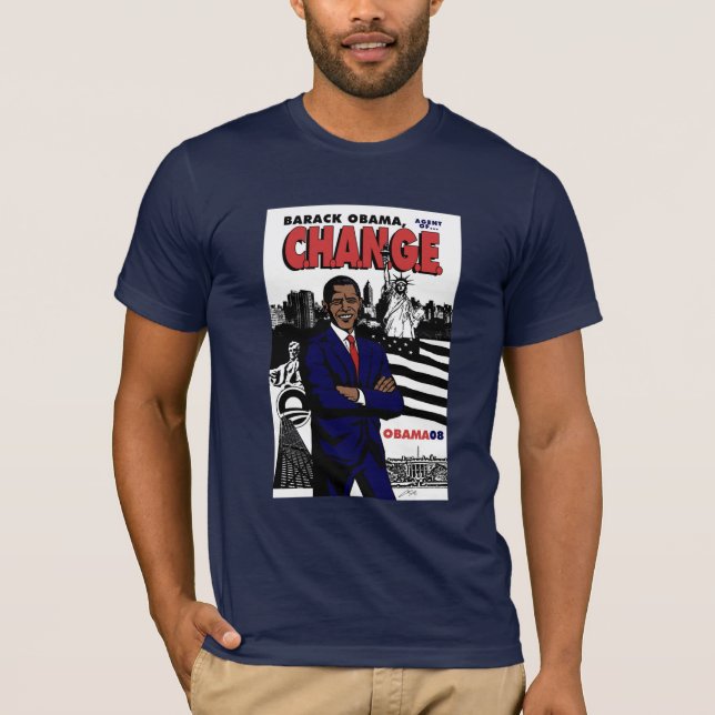 Barack Obama: Agent av C.H.A.N.G.E. Tee (Framsida)