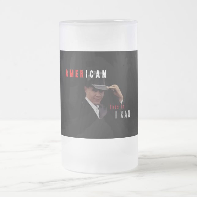 BARACK OBAMA AMERIKANMUGG FROSTAT ÖLGLAS (Center)