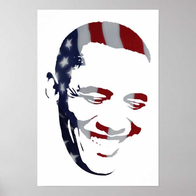 Barack Obama - Amerikanska Flagga - Poster (Framsidan)