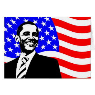 Barack Obama amerikanska flaggan Hälsningskort