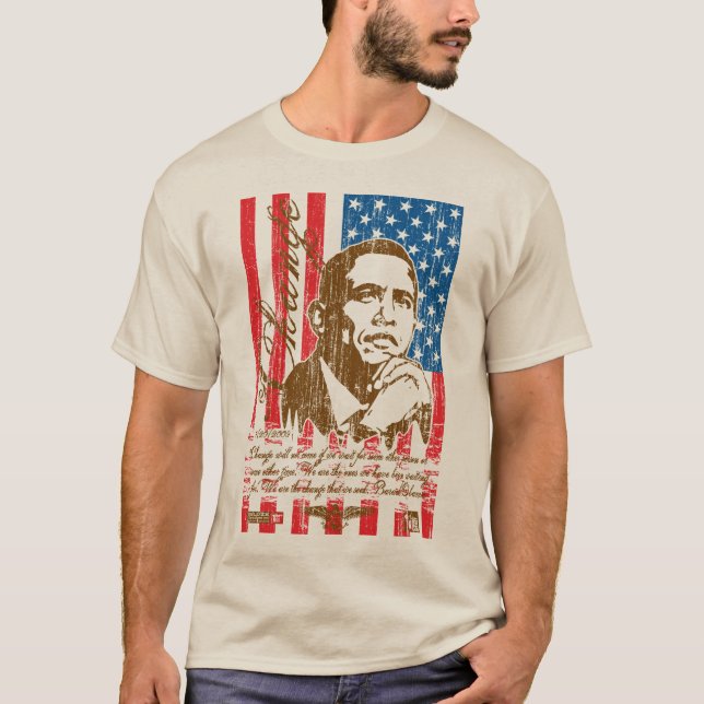Barack Obama - ändra (vintage) Tee (Framsida)