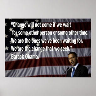 Barack Obama ändringscitationstecken Poster