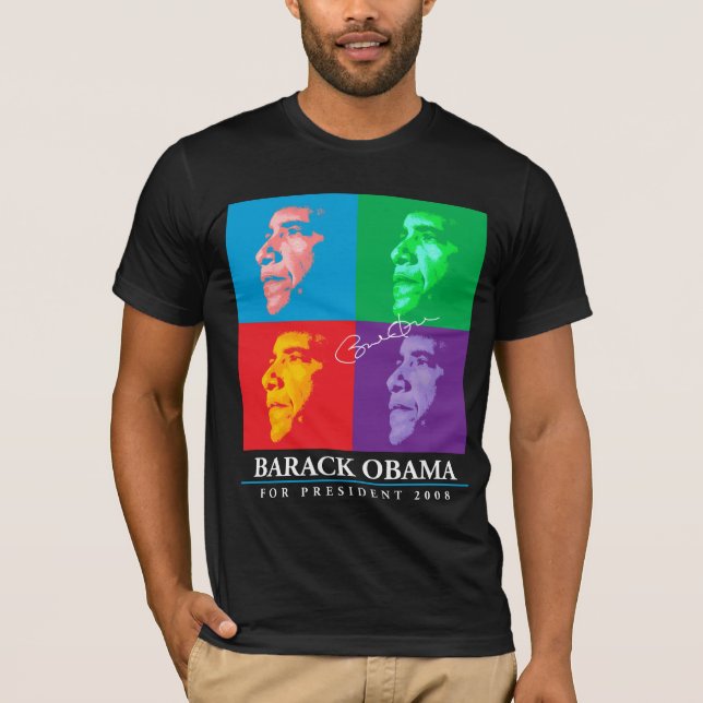 Barack Obama Andy   design Tee Shirt (Framsida)