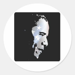 Barack Obama Ansikte Runt Klistermärke