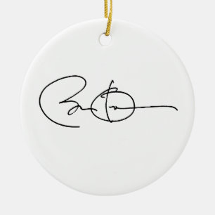BARACK OBAMA AUTOGRAF - .PNG JULGRANSPRYDNAD KERAMIK