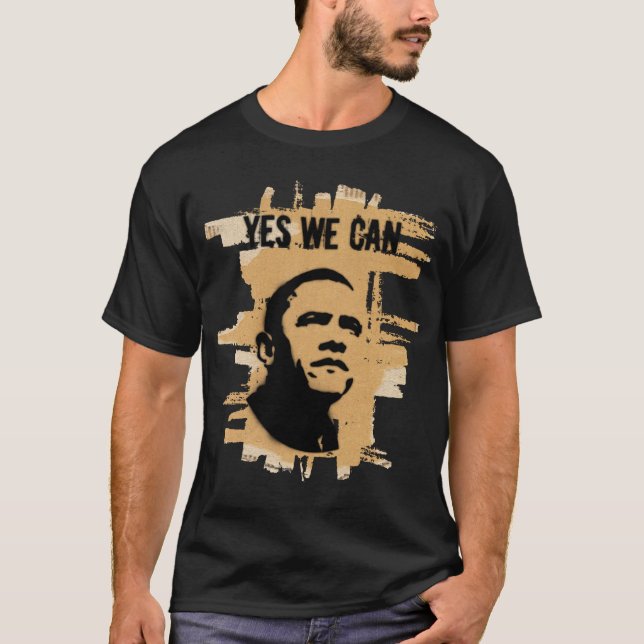 Barack Obama (båda sidor) stencilerar papp T-shirt (Framsida)