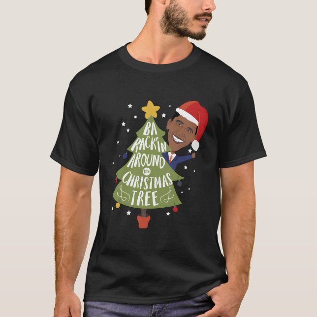 Barack Obama Barack'in runt jul T Shirt (Framsida)