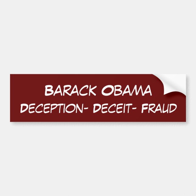 Barack Obama BedrägeriBedrägeribedrägeri Bildekal (Framsidan)