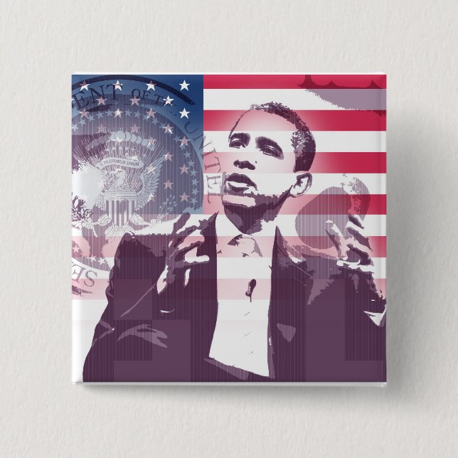 Barack Obama - Button Knapp (Framsida)