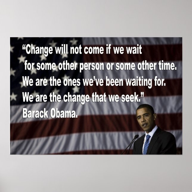 Barack Obama Byt citat Poster (Framsidan)
