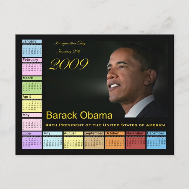 Barack Obama Calendar Vykort (Framsida)