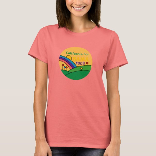 Barack Obama California Rainbow T Shirt (Framsida)