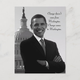 Barack Obama Change Postcard Vykort